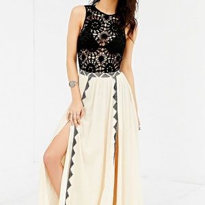 Amuse Society Sia-Crochet Top Maxi Dress